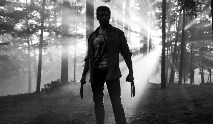 Hugh Jackman as Logan in the new black and white Logan Noir - Credit: 20th Century Fox