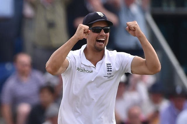 Alastair Cook celebrates victory