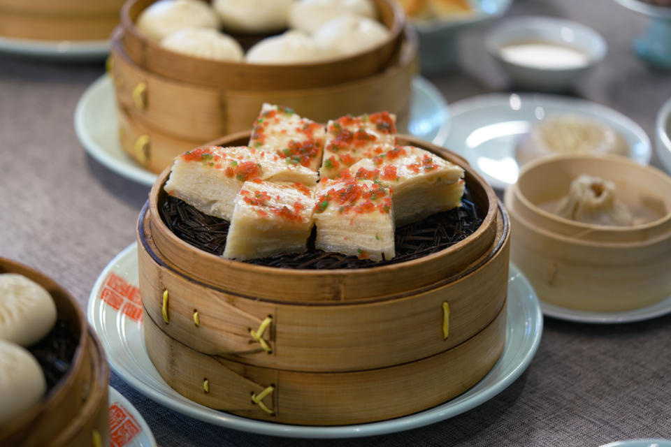 In this still taken from Season 2 of the series Once Upon a Bite, which debuted on Apr. 26, 2020, a dish known as multiple-layer oil cake is seen on a table in Yangzhou, China.<span class="copyright">DOClabs Beijing</span>