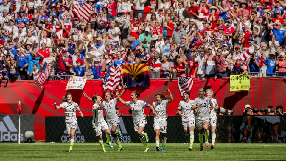 Fans of the US flocked to neighboring Canada to cheer on the US. - Bob Frid/EPA/Shutterstock