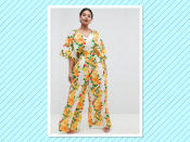 <p>Kimono Jumpsuit with Wide Leg In Fruit Print, $76, <a rel="nofollow noopener" href="http://us.asos.com/asos-curve/asos-design-curve-kimono-jumpsuit-with-wide-leg-in-fruit-print/prd/9409876?SearchQuery=&cid=9577&clr=yellowfloral&gridcolumn=4&gridrow=1&gridsize=4&pge=1&pgesize=72&totalstyles=29" target="_blank" data-ylk="slk:asos.com;elm:context_link;itc:0;sec:content-canvas" class="link ">asos.com </a> </p>