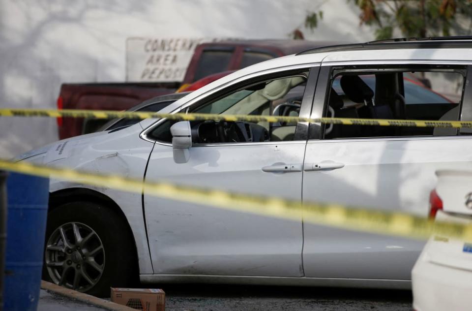 <div class="inline-image__caption"><p>The car in which four Americans were traveling when they were ambushed. </p></div> <div class="inline-image__credit">REUTERS/Daniel Becerril</div>