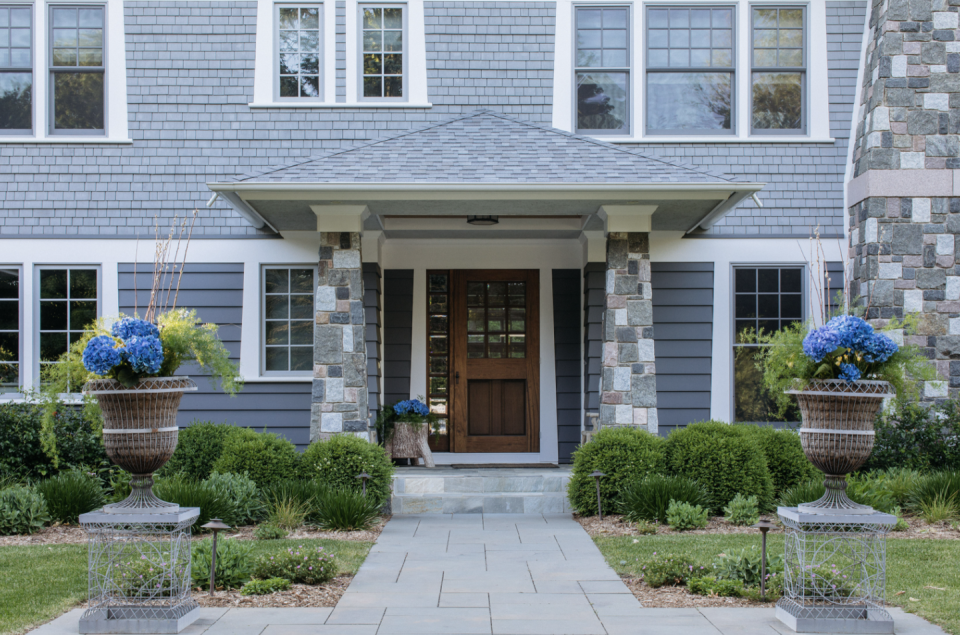 a house with a large front yard