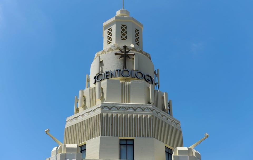 <div class="inline-image__caption"><p>The Church of Scientology community center in the neighborhood of South Los Angeles in Los Angeles, California. </p></div> <div class="inline-image__credit">Kevork Djansezian/Getty</div>