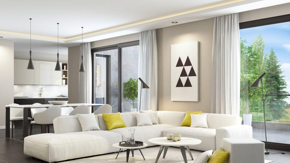 modern living room ideas, fresh and modern white style living room interior