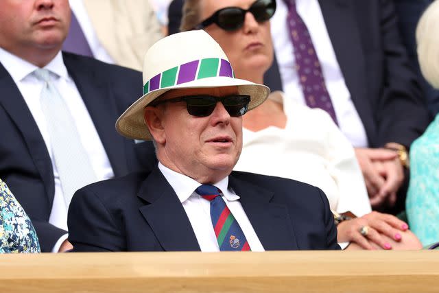 Prince Albert of Monaco attends day ten of Wimbledon at the All England Lawn Tennis and Croquet Club on July 12, 2023.