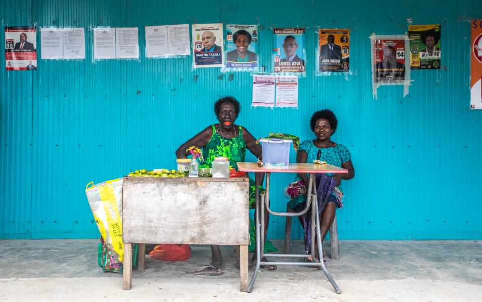 Betel nut vendors in Bougainville, Papua New Guinea