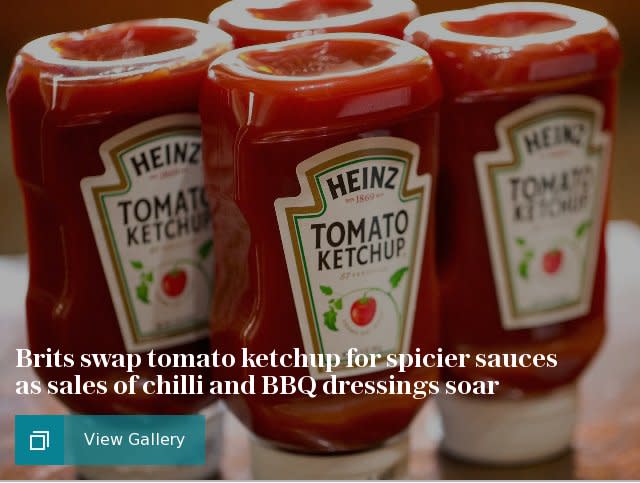 Brits swap tomato ketchup for spicier sauces as sales of chilli and BBQ dressings soar