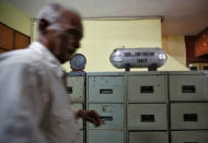 A man walks inside Gas Lab Asia headquarters in New Delhi, India, March 8, 2017. REUTERS/Adnan Abidi