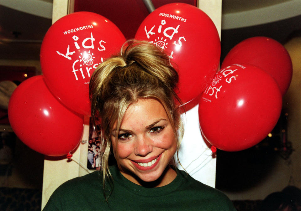 Teenage pop singer Billie Piper at Planet Hollywood in London, to celebrate the first birthday of Woolworths "Kids First".   (Photo by Tony Harris - PA Images/PA Images via Getty Images)