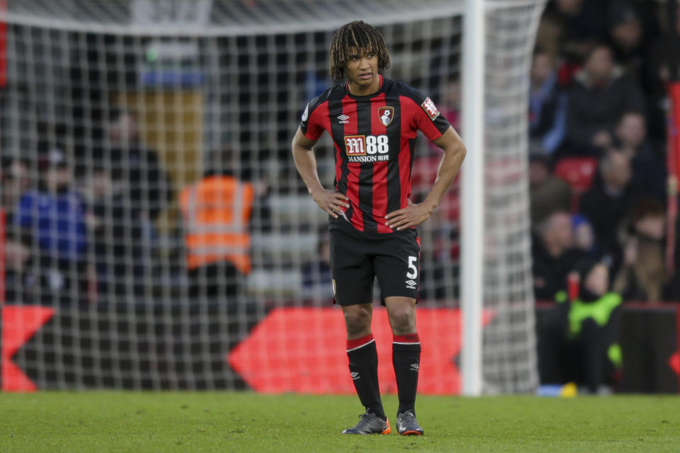 Nathan Aké looking down, possibly because he’s worried about our remaining fixtures.