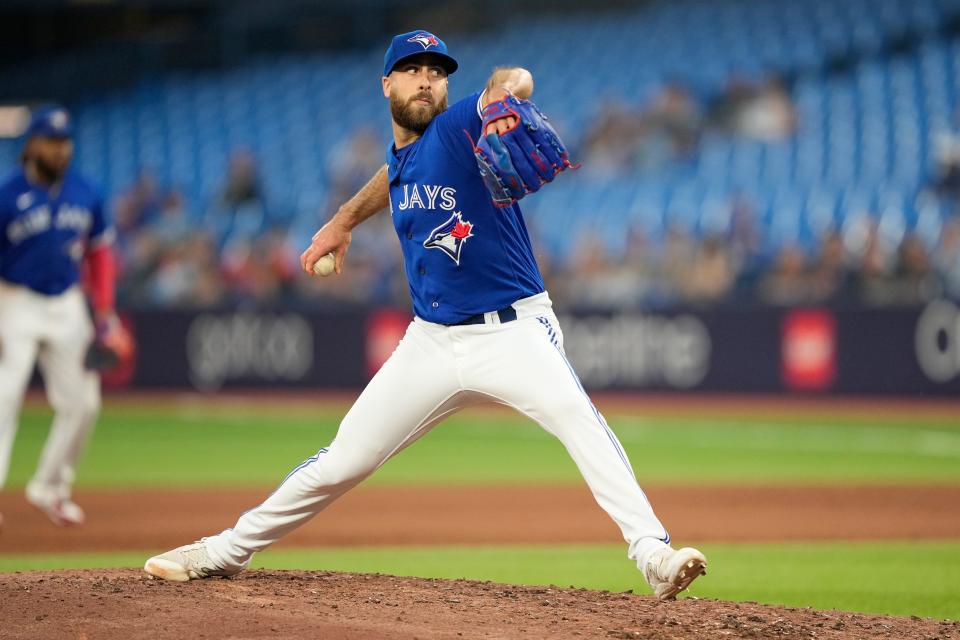 Anthony Bass has struggled on the mound for the Blue Jays this season, with a 4.95 ERA and 1.40 WHIP in 20 innings.