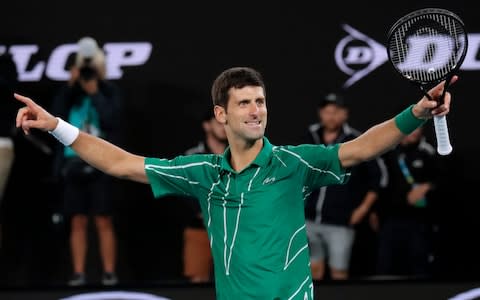 Novak Djokovic has won all eight of his finals on Rod Laver Arena - Credit: AP