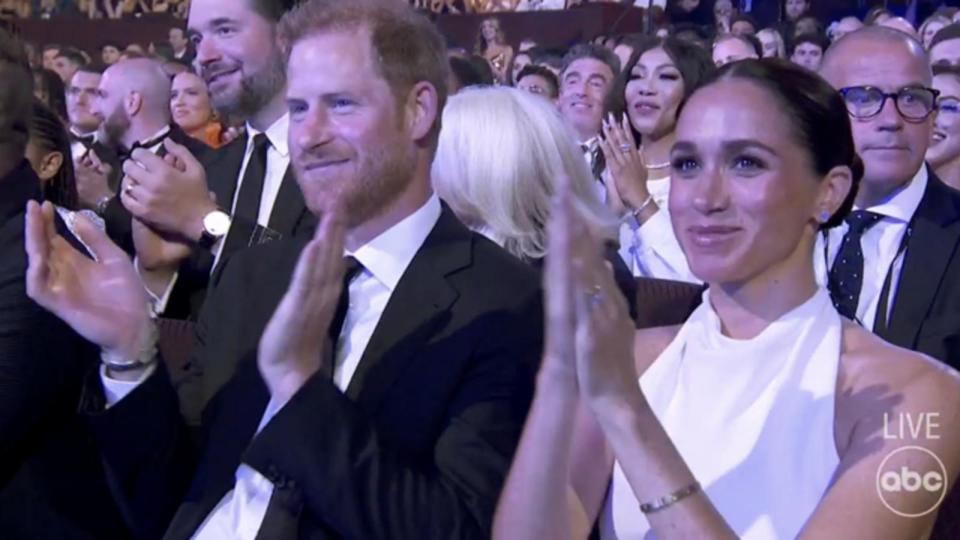 PHOTO: Prince Harry, Duke of Sussex and Meghan, Duchess of Sussex attend the 2024 ESPY Awards at Dolby Theatre on July 11, 2024 in Hollywood, Calif. (ABC)