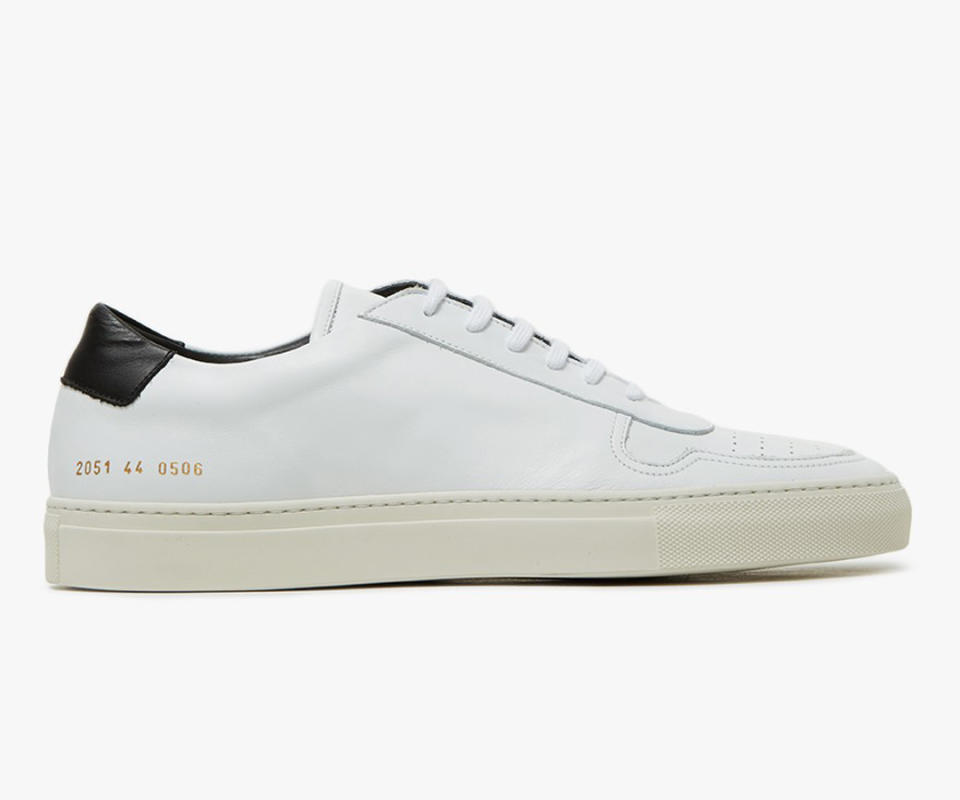 A minimalist sneaker can go with just about any outfit. 
