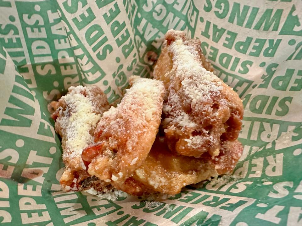 Garlic Parmesan wings at Wingstop