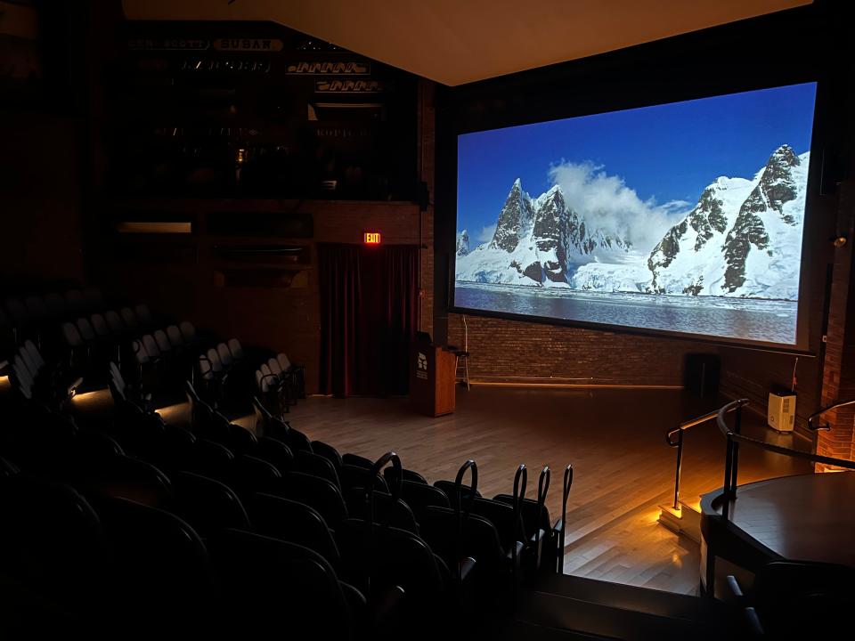 Cook Memorial Theater showing the 3D movie Antarctica: On The Edge.