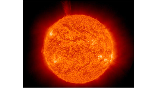 Solar flare: A magnetic eruption on the Sun blows off a towering