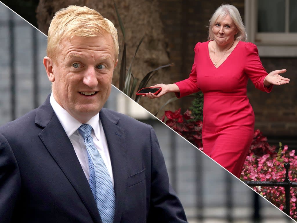 The public will be hearing much more from Oliver Dowden and Nadine Dorries after the reshuffle  (PA/Getty)