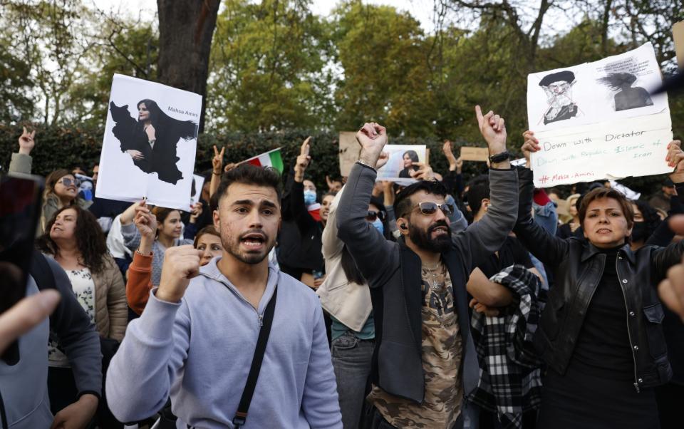 Protests outside the Iranian Embassy in London - Heathcliff Oâ€Malley