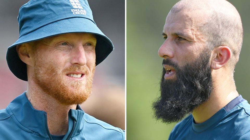 Pictured right is Moeen Ali and England cricket captain Ben Stokes on the left.