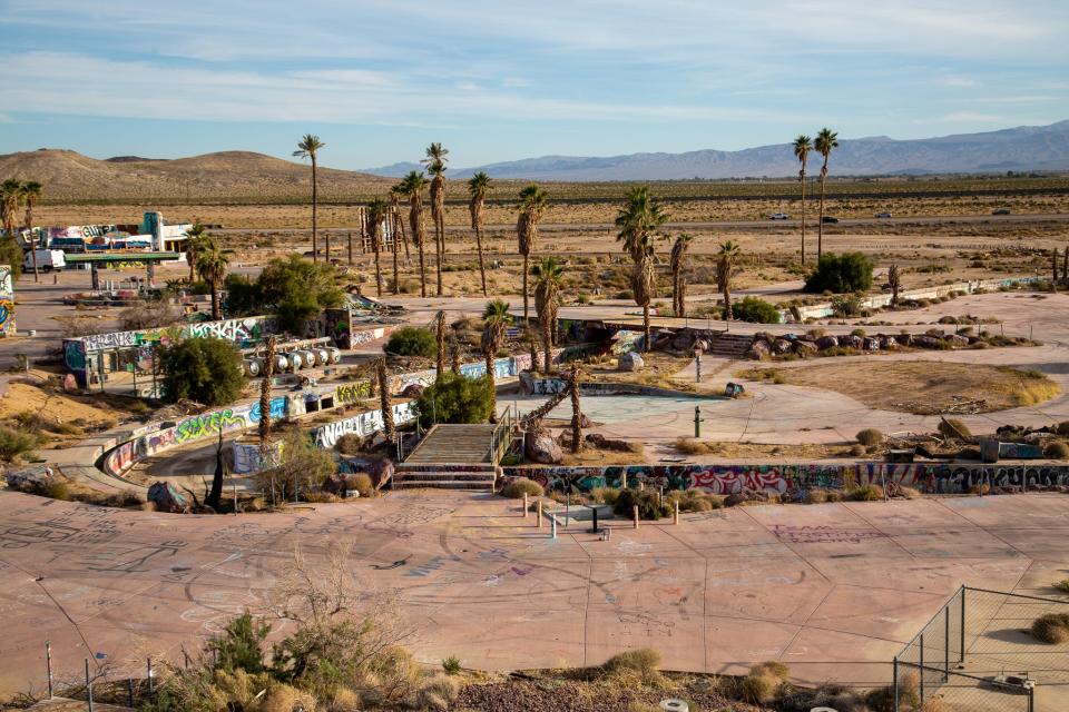 An abandoned water park in Newberry Springs, California.
