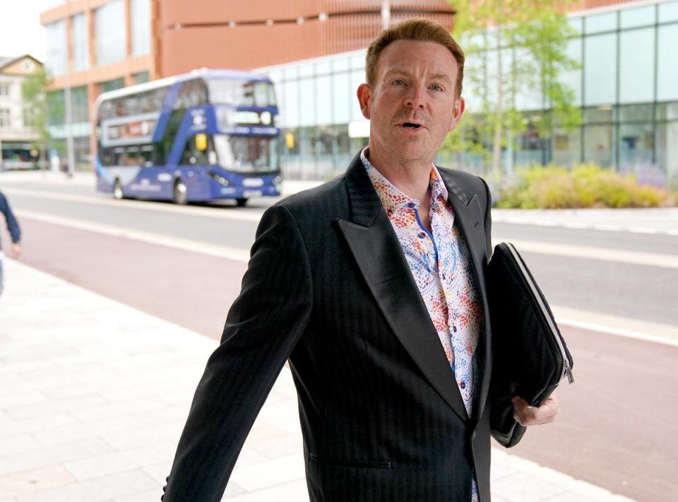 Ex-BBC presenter Alex Belfield arrives at Nottingham Crown Court (Jacob King/PA) (PA Wire)