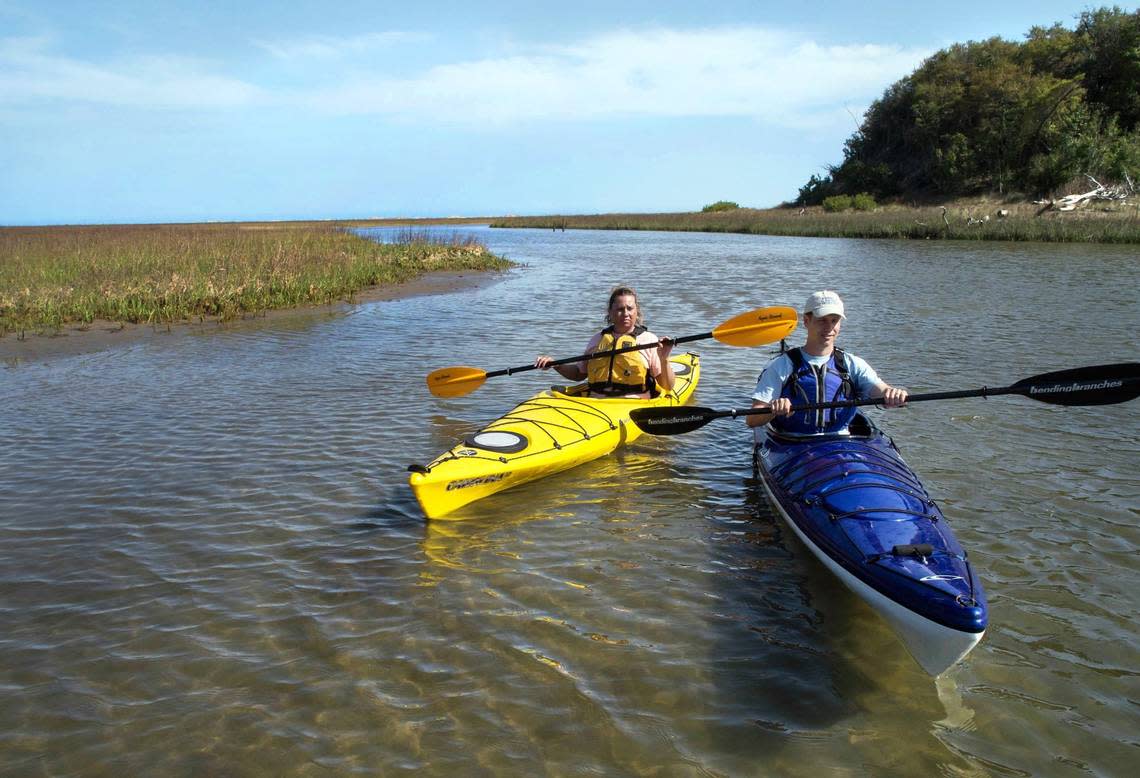 Kayakers at Hammock’s Beach State Park.