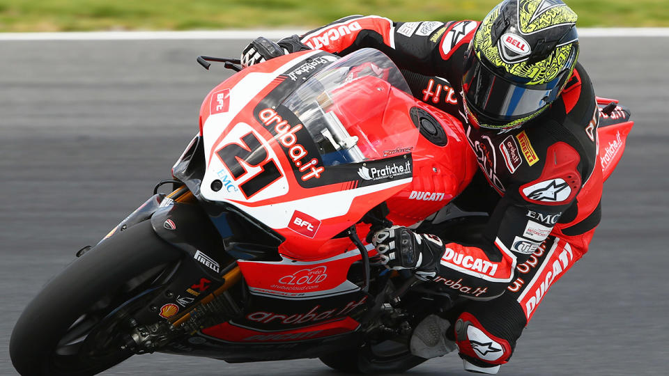 Troy Bayliss, pictured here during at race at Phillip Island in 2015. 