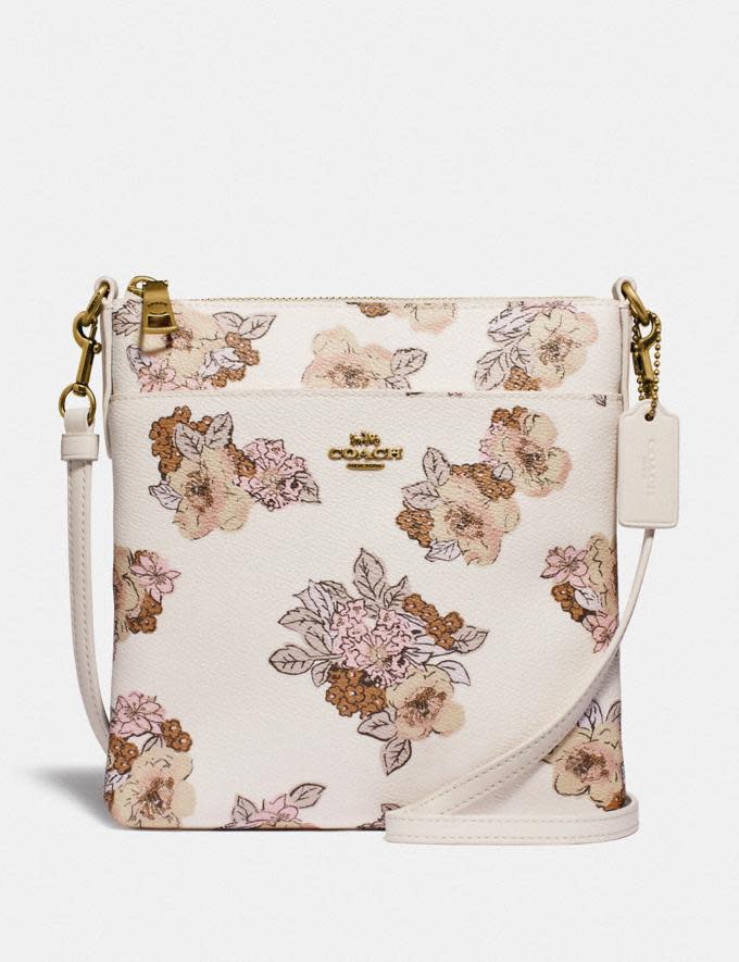 Kitt Messenger Crossbody With Floral Bouquet Print