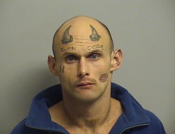 When police picked up Paul Terry earlier this month on armed robbery charges, they were able to do so based on a very specific description by the victim. It seems the 26-year-old suspect had <a href="http://www.huffingtonpost.com/entry/armed-robbery-suspect-paul-terry-mugshot-of-the-year_5678523ae4b014efe0d6401b" target="_blank">some very distinctive tattoos</a> that included some strong opinions of law enforcement officials.