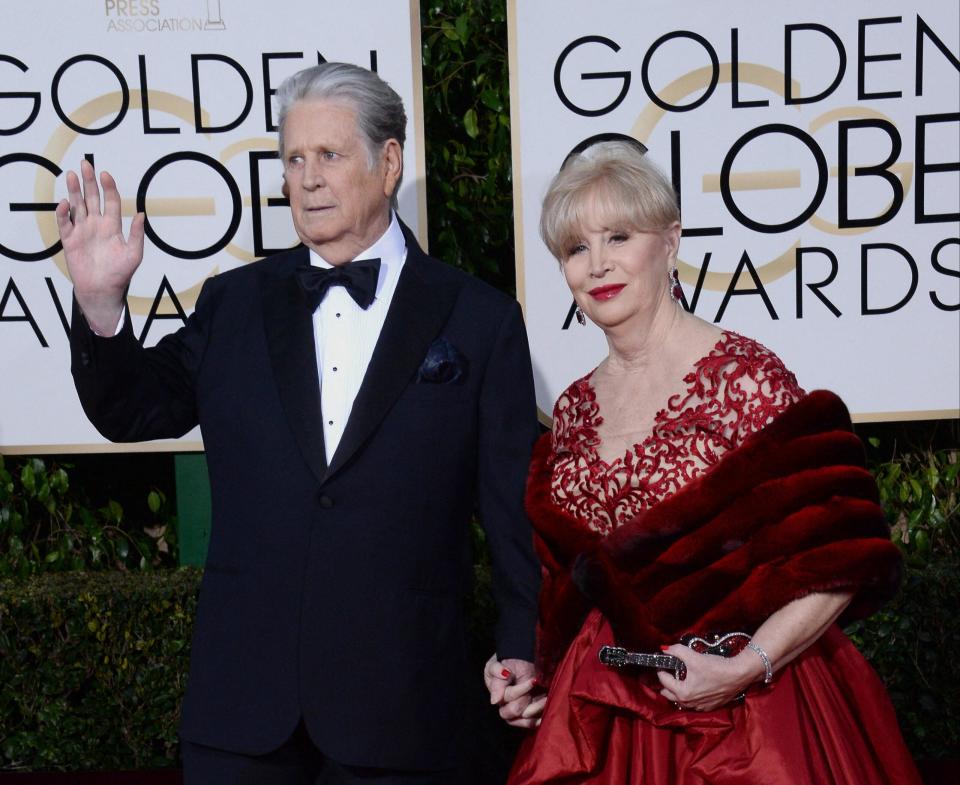 Brian Wilson and Melinda Ledbetter attend the 73rd Annual Golden Globe Awards