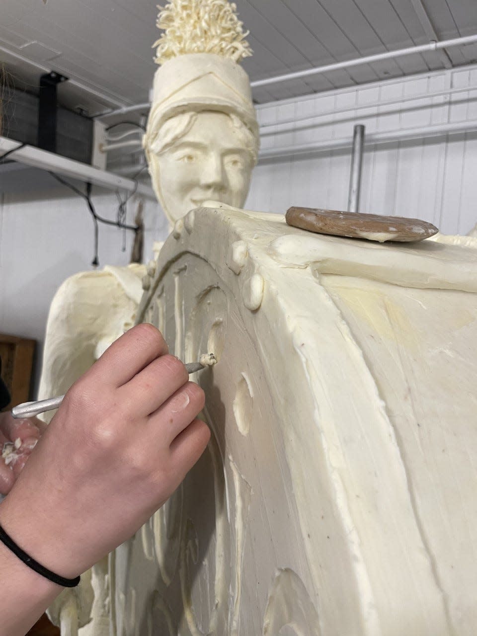 One of the companion pieces for the butter cow in the Agriculture Building at the Iowa State Fair.