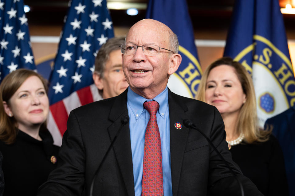 WASHINGTON, UNITED STATES - JANUARY 29 2020: U.S. Representative Peter DeFazio (D-OR) discussing a new infrastructure framework and the USMCA.- PHOTOGRAPH BY Michael Brochstein / Echoes Wire/ Barcroft Media (Photo credit should read Michael Brochstein / Echoes Wire/Barcroft Media via Getty Images)