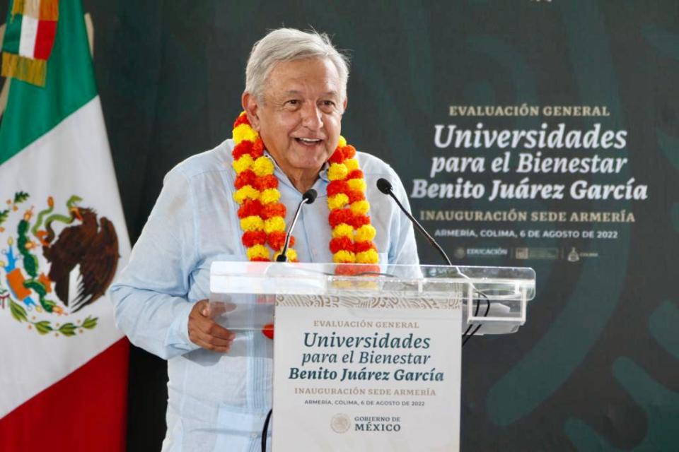 Andrés Manuel López Obrador, durante la inauguración de una Universidad del Bienestar