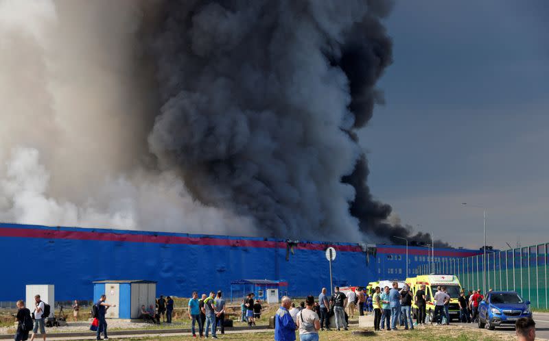 Fire at Ozon warehouse near Moscow