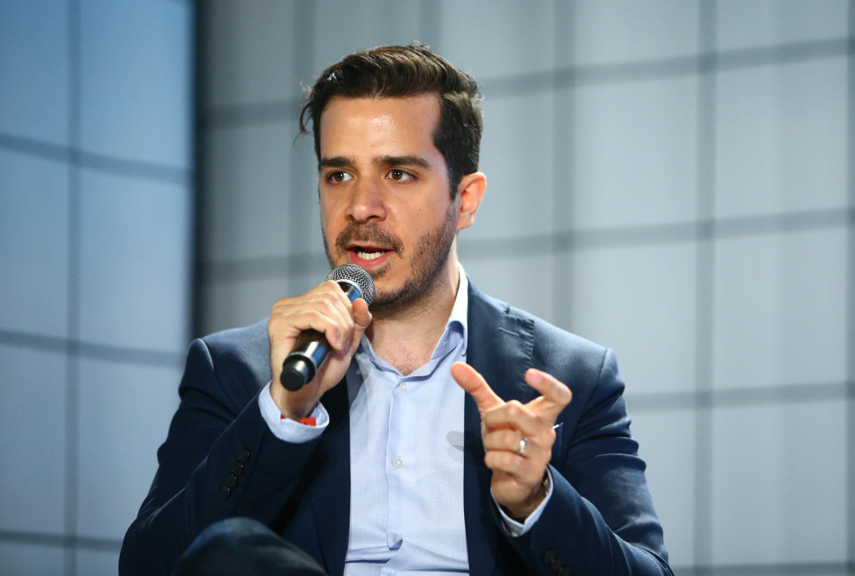 Toronto , Canada - 23 May 2019; Narbe Alexandrian, President, Canopy Rivers, on Venture Stage during day three of Collision 2019 at Enercare Center in Toronto, Canada. (Photo By Vaughn Ridley/Sportsfile via Getty Images)