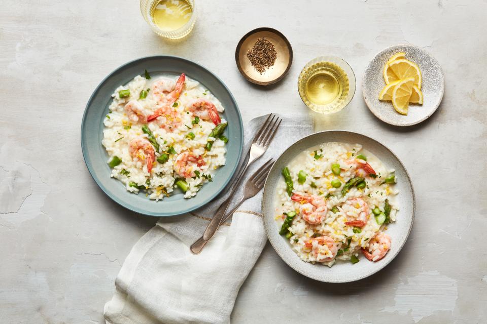 Lemony Risotto With Asparagus and Shrimp