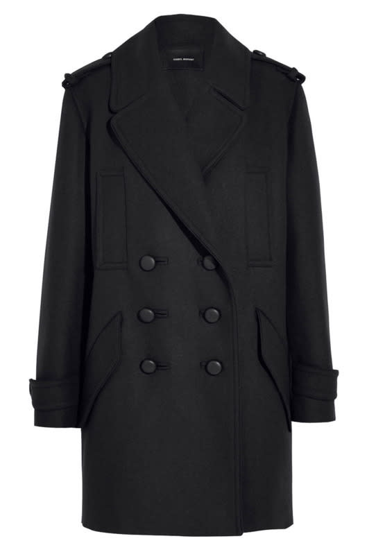 No one does a military-esque peacoat better than Isabel Marant. Add low black boots and jeans, and you’re basically Emmanuelle Alt. 