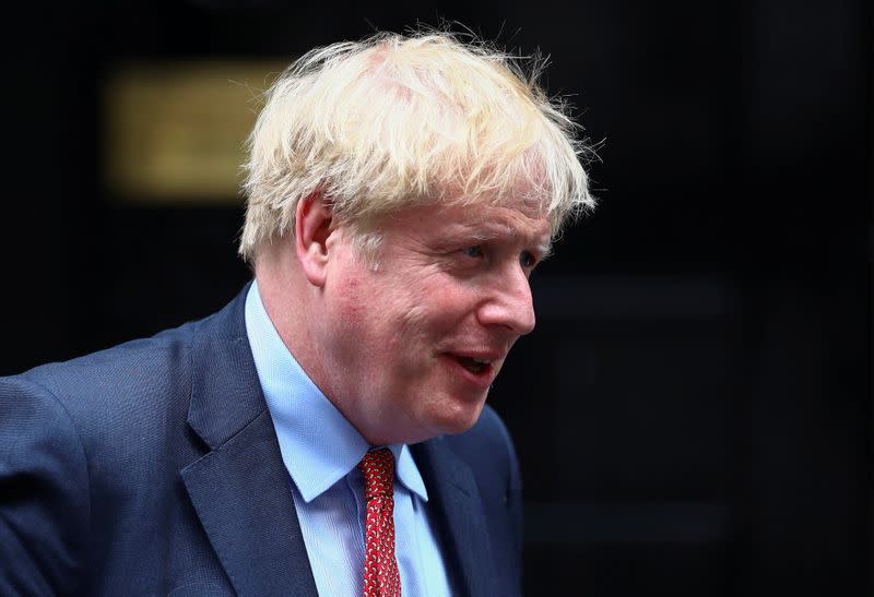 Britain's Prime Minister Boris Johnson leaves Downing Street, in London