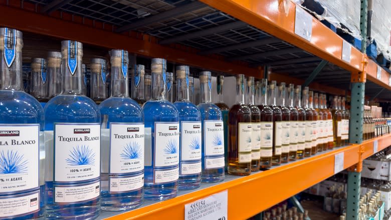 Tequila bottles on Costco shelf