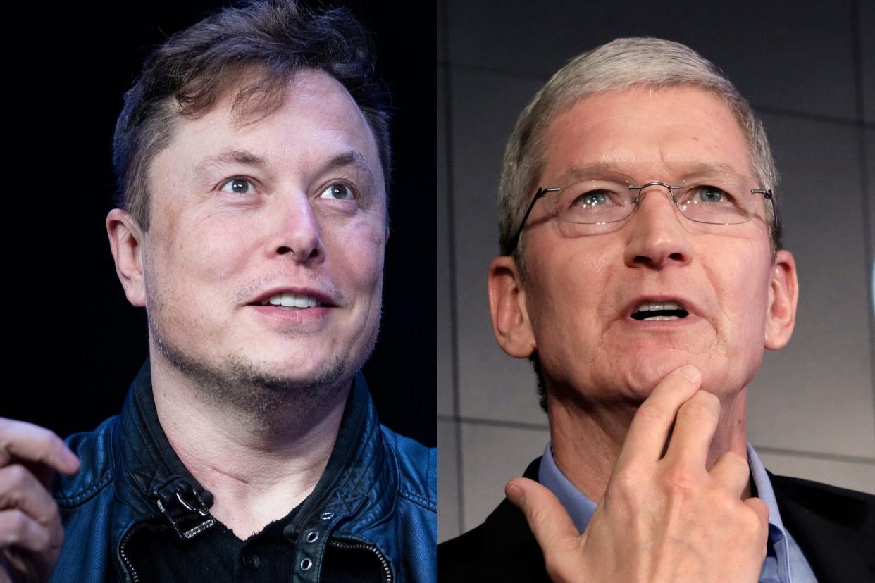 Elon Musk Tim Cook