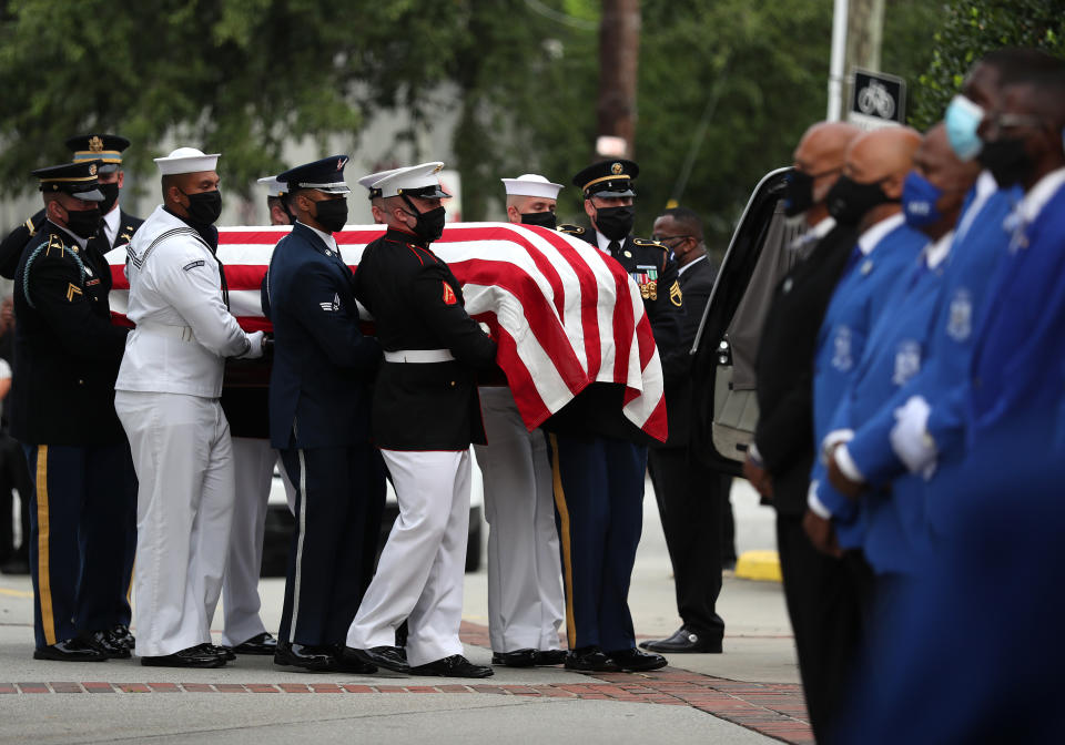 The casket of Rep. John Lewis