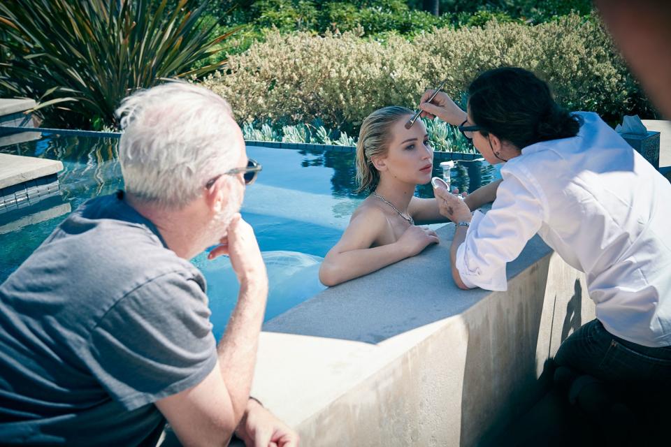 The actress shares her favorite lip color—and the perfume obsession at the heart of her new fragrance campaign—while simmering poolside in Los Angeles.