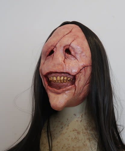 Bourne Effective Grin Demon Latex Half-Mask, scary halloween masks
