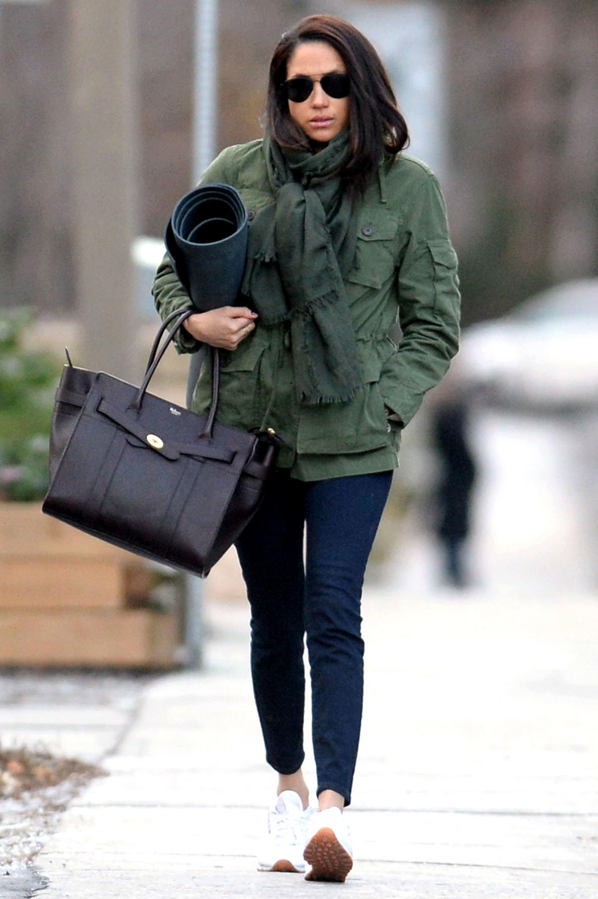 Meghan Markle in Barbour and Goyard in Toronto Before Yoga