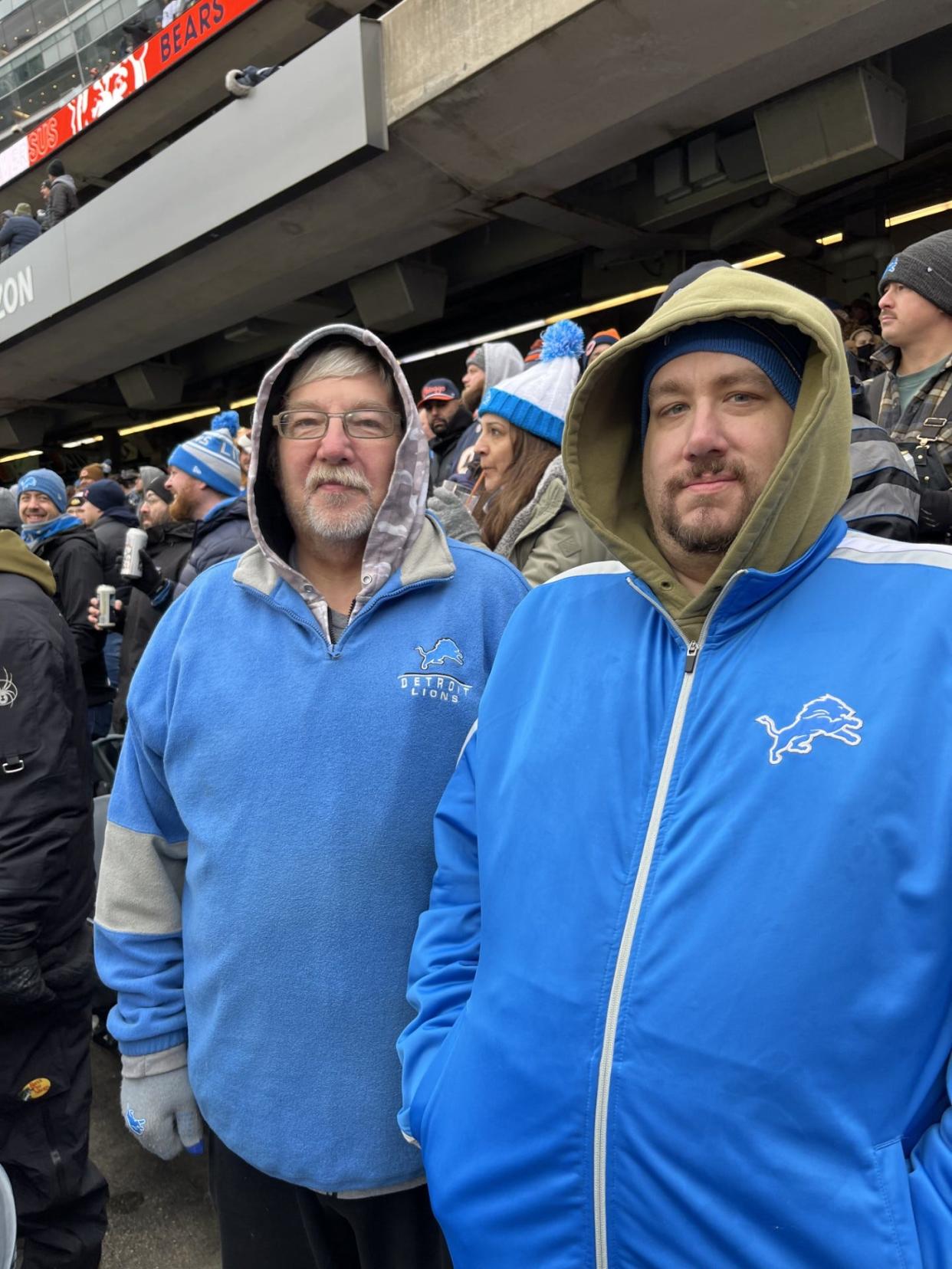 Lions fans enjoy the game at Soldier Field in Chicago on Sunday, Dec. 10, 2023.