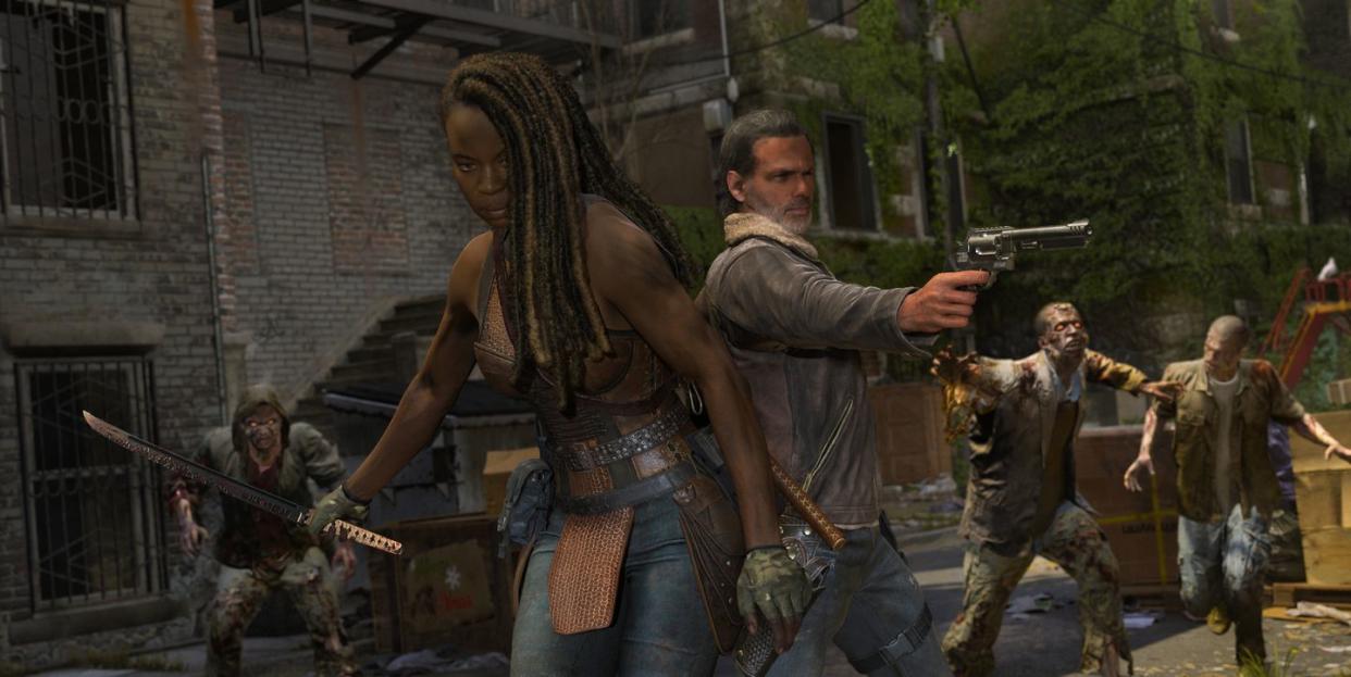 michonne and rick in call of duty modern warfare 3