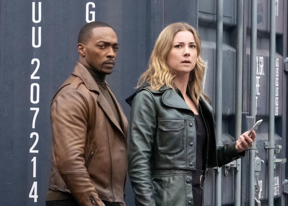 Anthony Mackie and Emily VanCamp in "The Falcon and the Winter Soldier." (Photo: Chuck ZlotnickChuck Zlotnick)