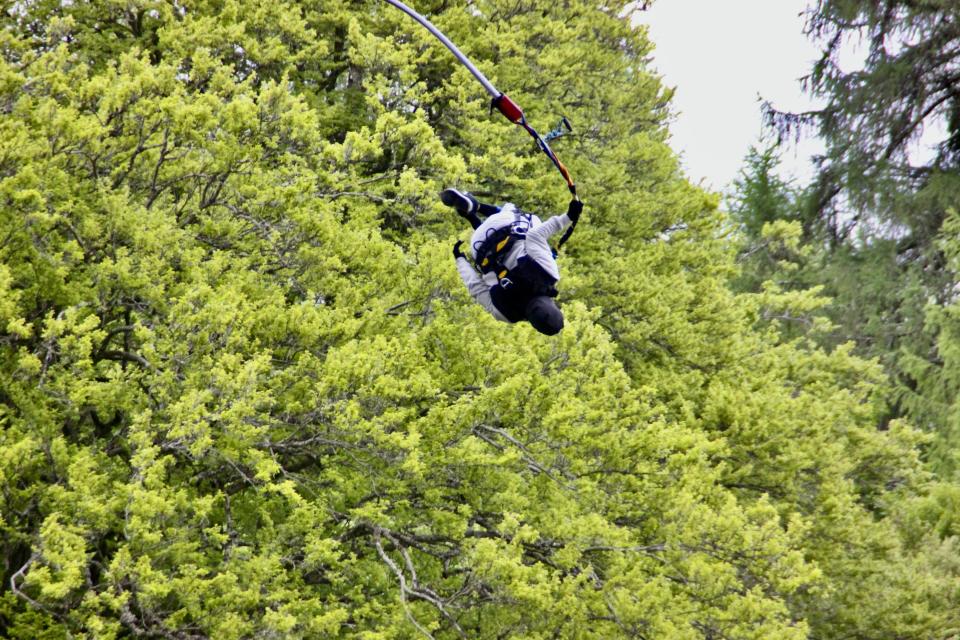 A practice jump from the platform in Perthshire (Heartland Media and PR/PA)